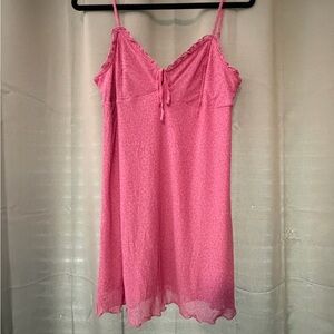 Pink Lace Trim Dress